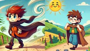 ลมกับดวงอาทิตย์-นิทานอีสป