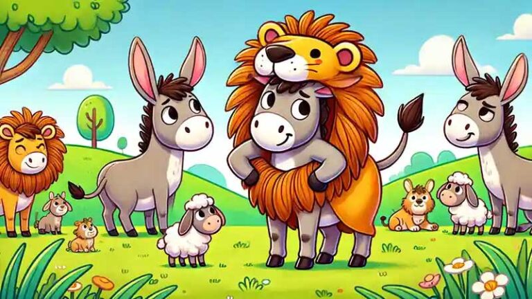 ลาในหนังสิงโต: นิทานอีสปแนวธรรมะ สอนให้รู้จักตนเองและไม่หลงตัวเองจนเกินไป