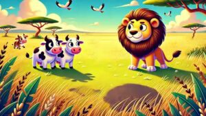 สิงโตกับวัวสามตัว-นิทานอีสป