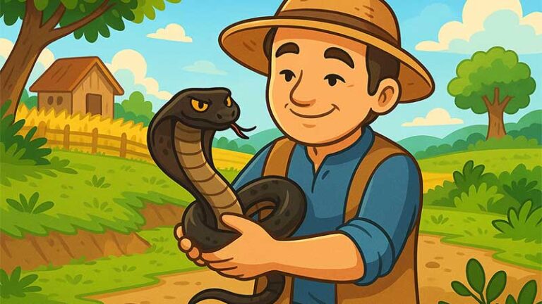 ชาวนากับงูเห่า – นิทานอีสปสอนใจเรื่องความเมตตาที่ใช้ผิดที่