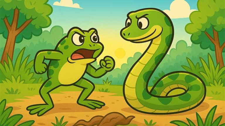 กบกับงู – นิทานอีสปสอนใจเรื่องการไม่รู้จักประมาณตน