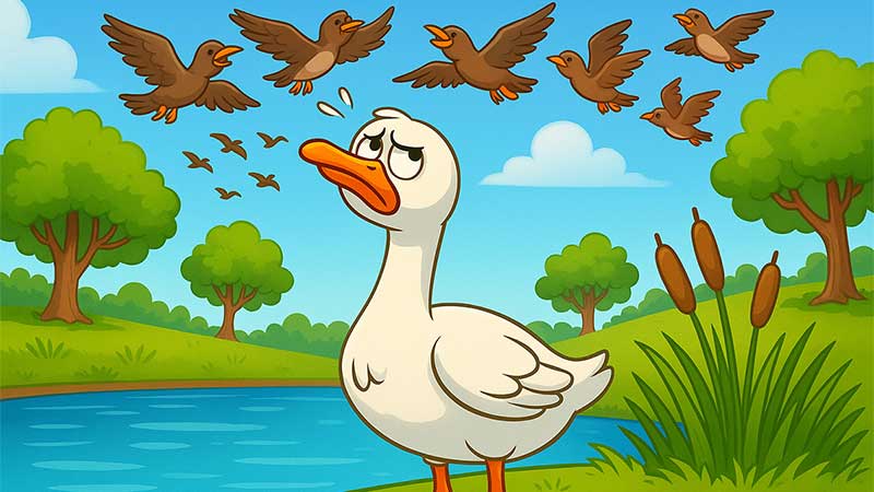 ห่านกับนกป่า - นิทานอีสป