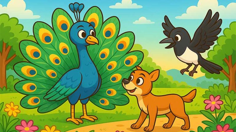 นกยูงกับนกกางเขน – นิทานอีสปสอนใจเรื่องคุณค่าที่แท้จริง