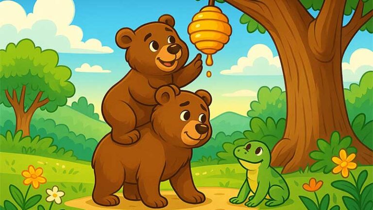 หมีสองตัวกับน้ำผึ้ง – นิทานอีสปสอนใจเรื่องความสามัคคี