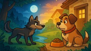 หมาป่ากับสุนัขบ้าน-นิทานอีสป