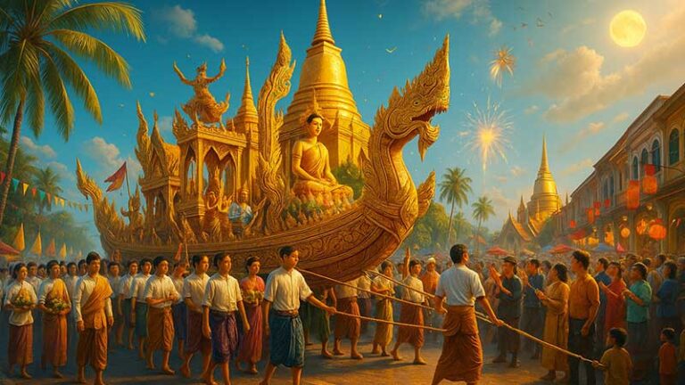 ประเพณีชักพระ สุราษฎร์ธานี – งานบุญยิ่งใหญ่ 9 วัน 9 คืน เทศกาลออกพรรษาพาเที่ยวใต้