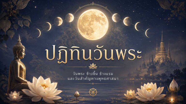 ปฏิทินวันพระ วันพระเดือนนี้ และข้างขึ้นข้างแรม